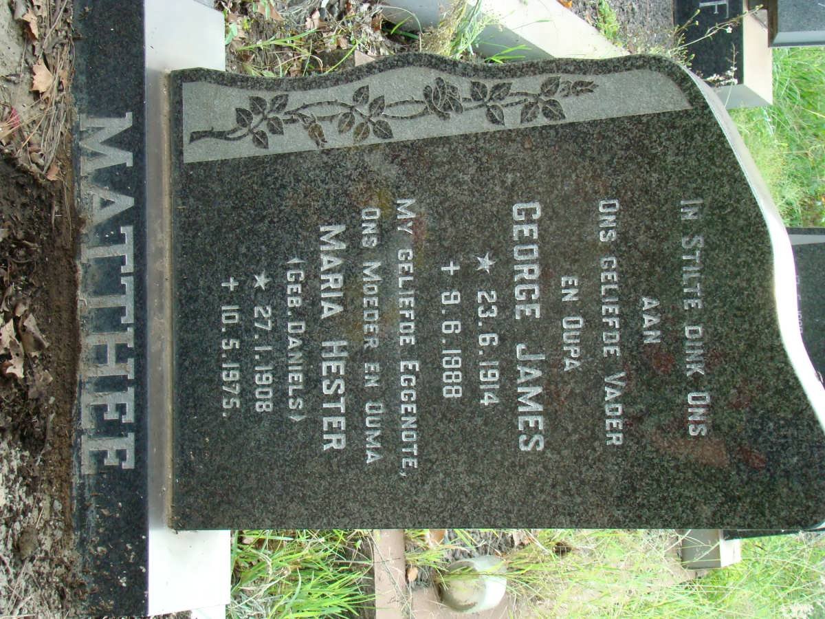 MATTHEE George James 1914-1988 &amp; Maria Hester DANIELS 1908-1975