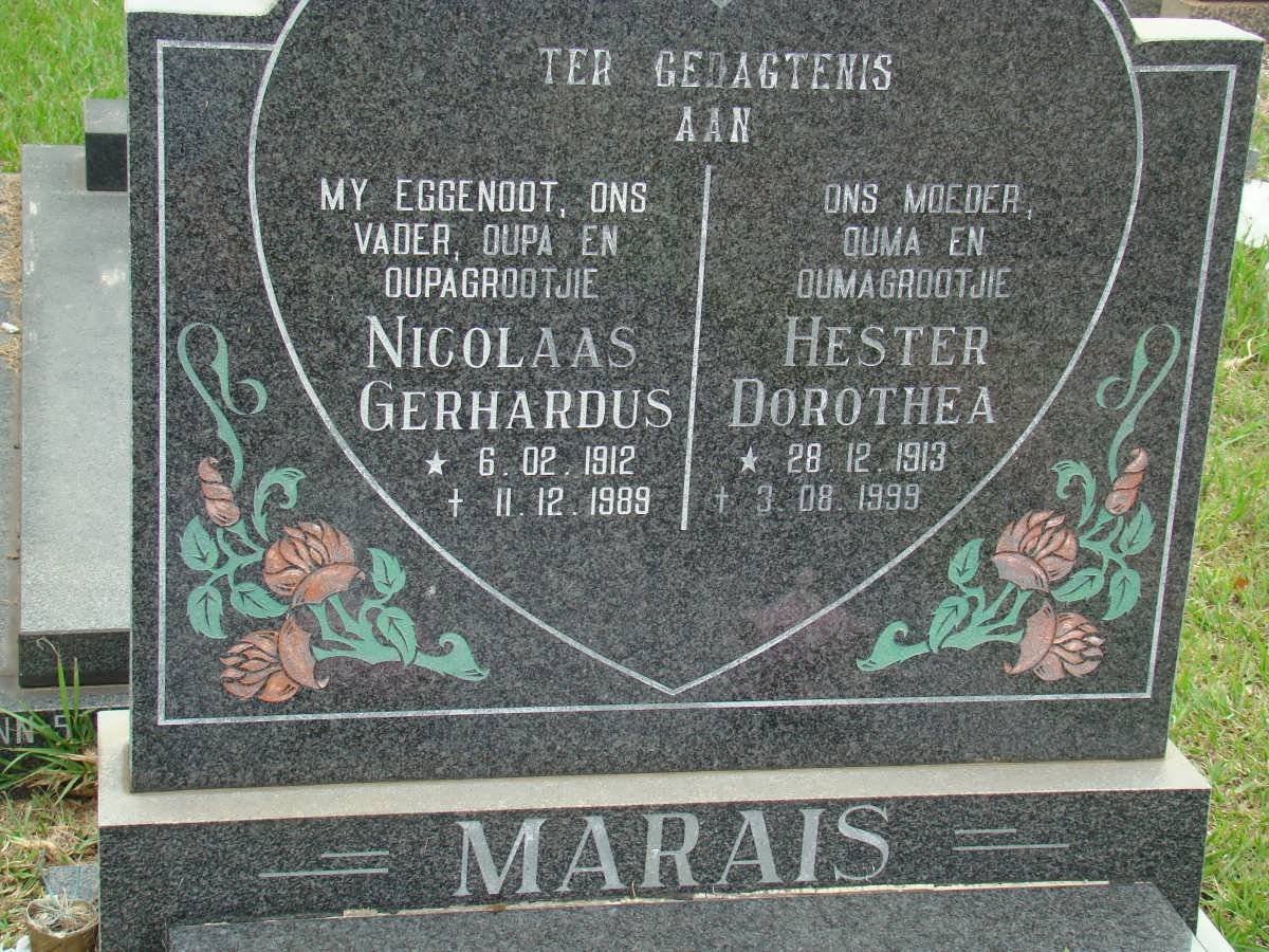 MARAIS Nicolaas Gerhardus 1912-1989 &amp; Hester Dorothea 1913-1999