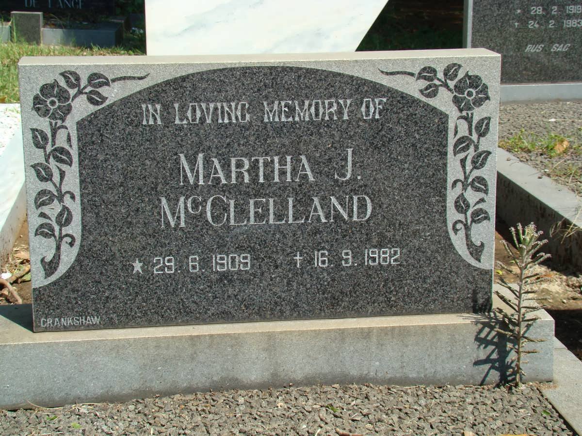 McCLELLAND Martha J. 1909-1982