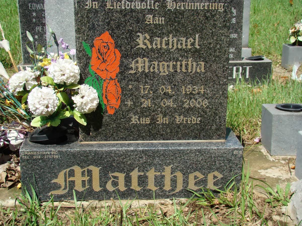 MATTHEE Rachael Magritha 1934-2006
