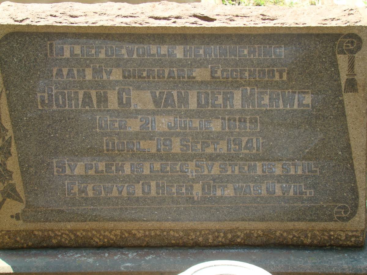 MERWE Johan C., van der 1889-1941