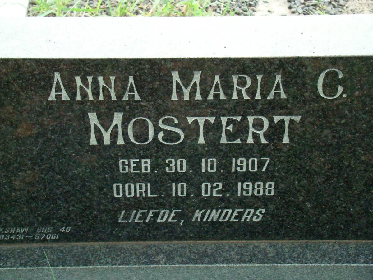 MOSTERT Anna Maria 1907-1988