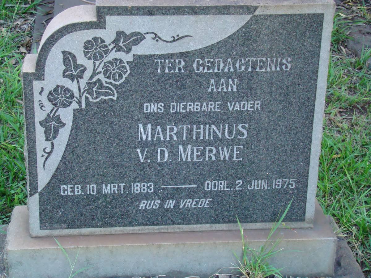 MERWE Marthinus, van der 1883-1975