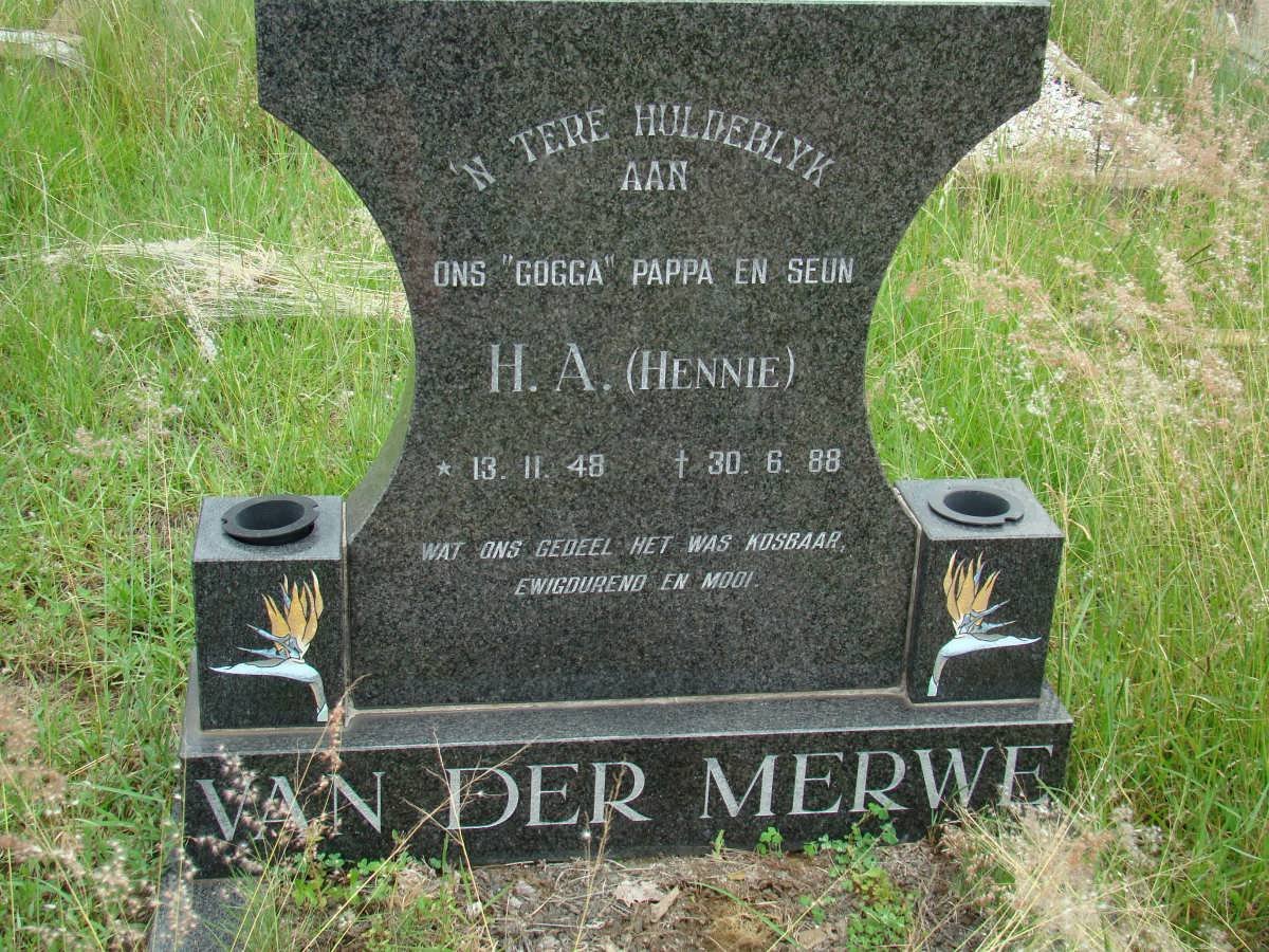 MERWE H.A., van der 1948-1988