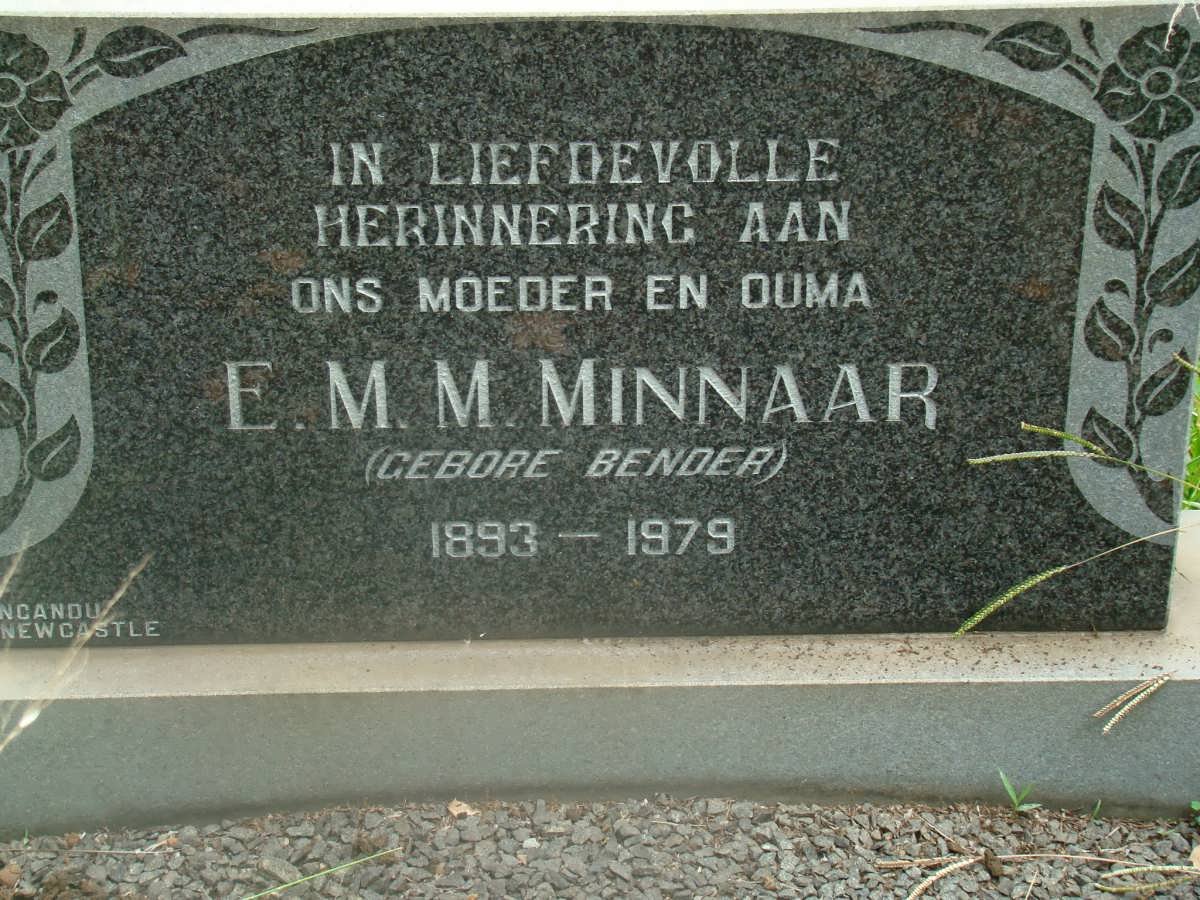 MINNAAR E.M.M. nee BENDER 1893-1979