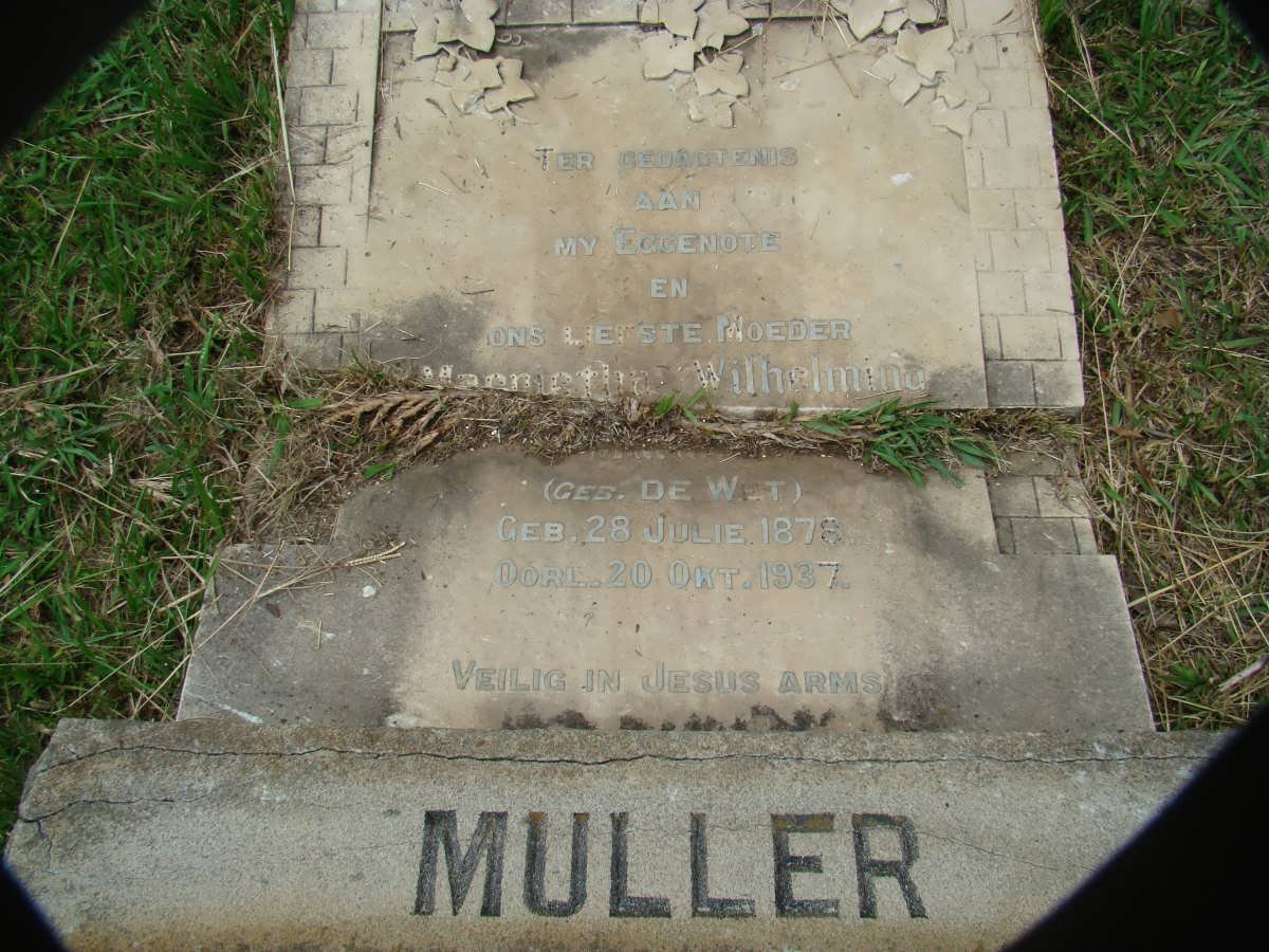 MULLER Magrietha Wilhelmina nee DE WET 1876-1937