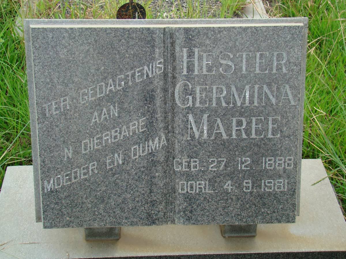 MAREE Hester Germina 1888-1981