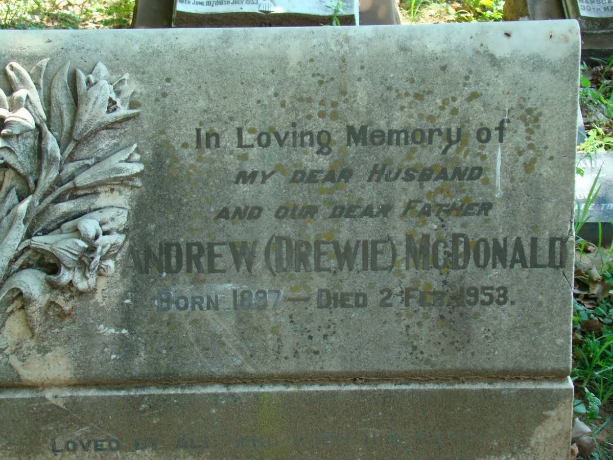 McDONALD Andrew 1897-1953