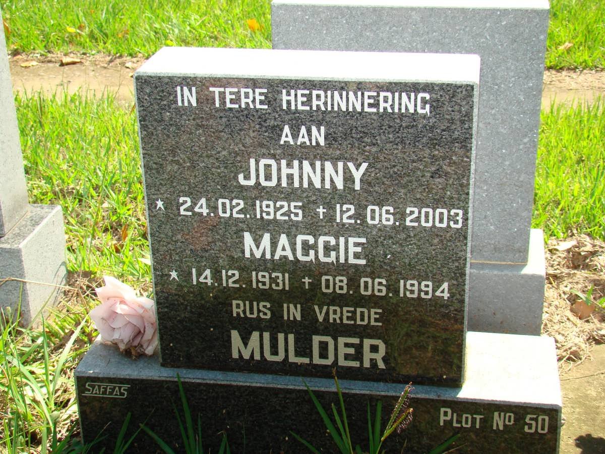 MULDER Johnny 1925-2003 &amp; Maggie 1931-1994