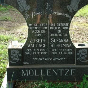 MOLLENTZE Joseph Wallace 1913-1982 &amp; Susanna Wilhelmina 1920-1996
