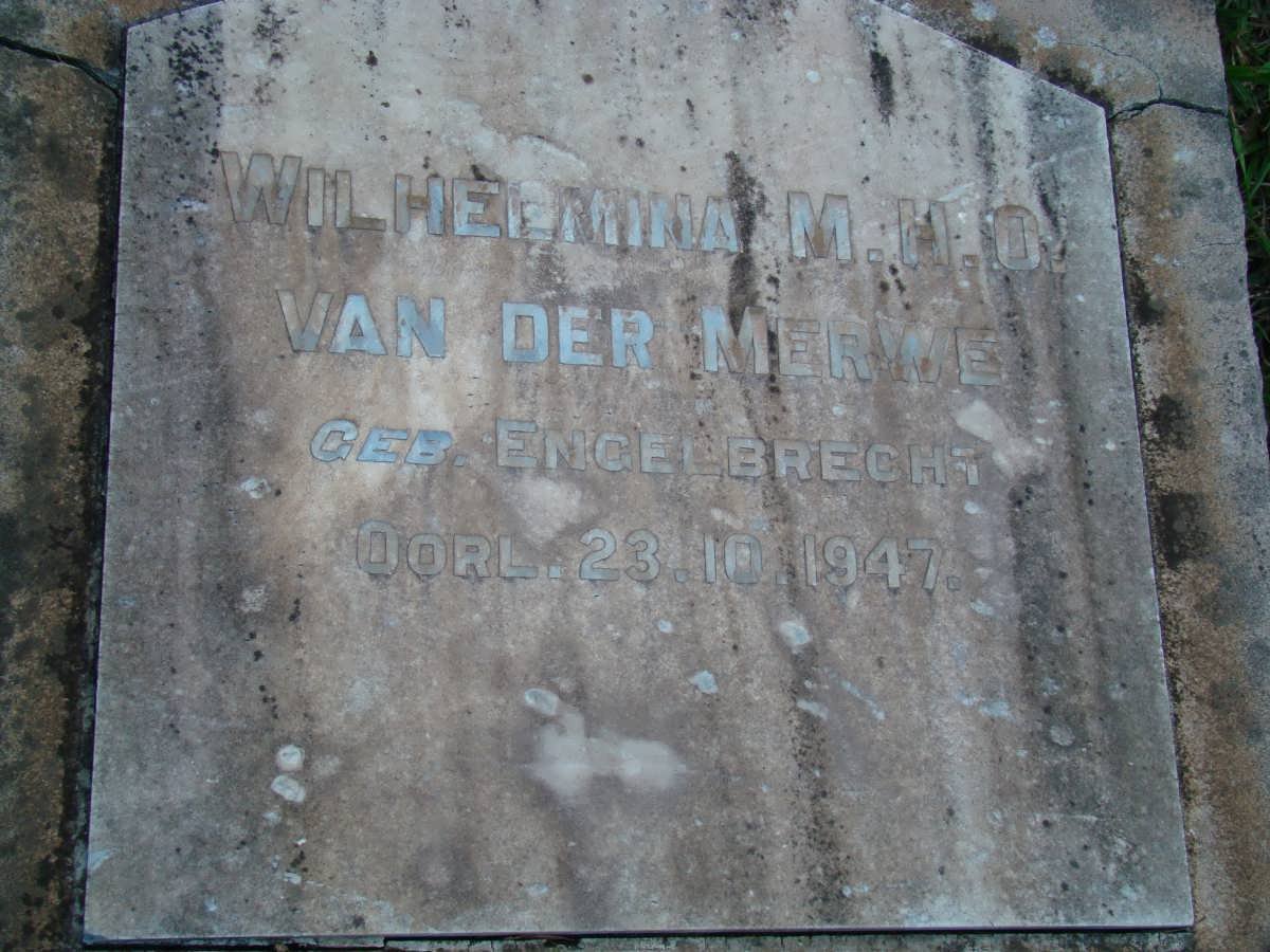 MERWE Wilhelmina M.H.O., van der nee ENGELBRECHT -1947