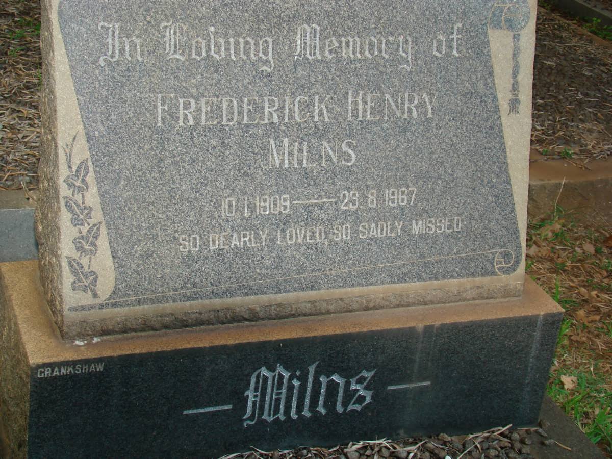 MILNS Frederick Henry 1909-1967