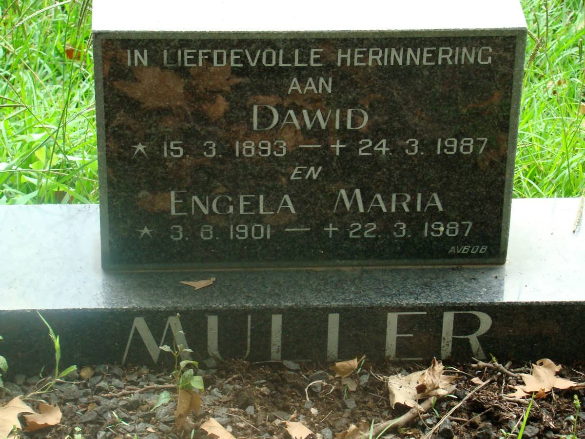 MULLER Dawid 1893-1987 &amp; Engela Maria 1901-1987