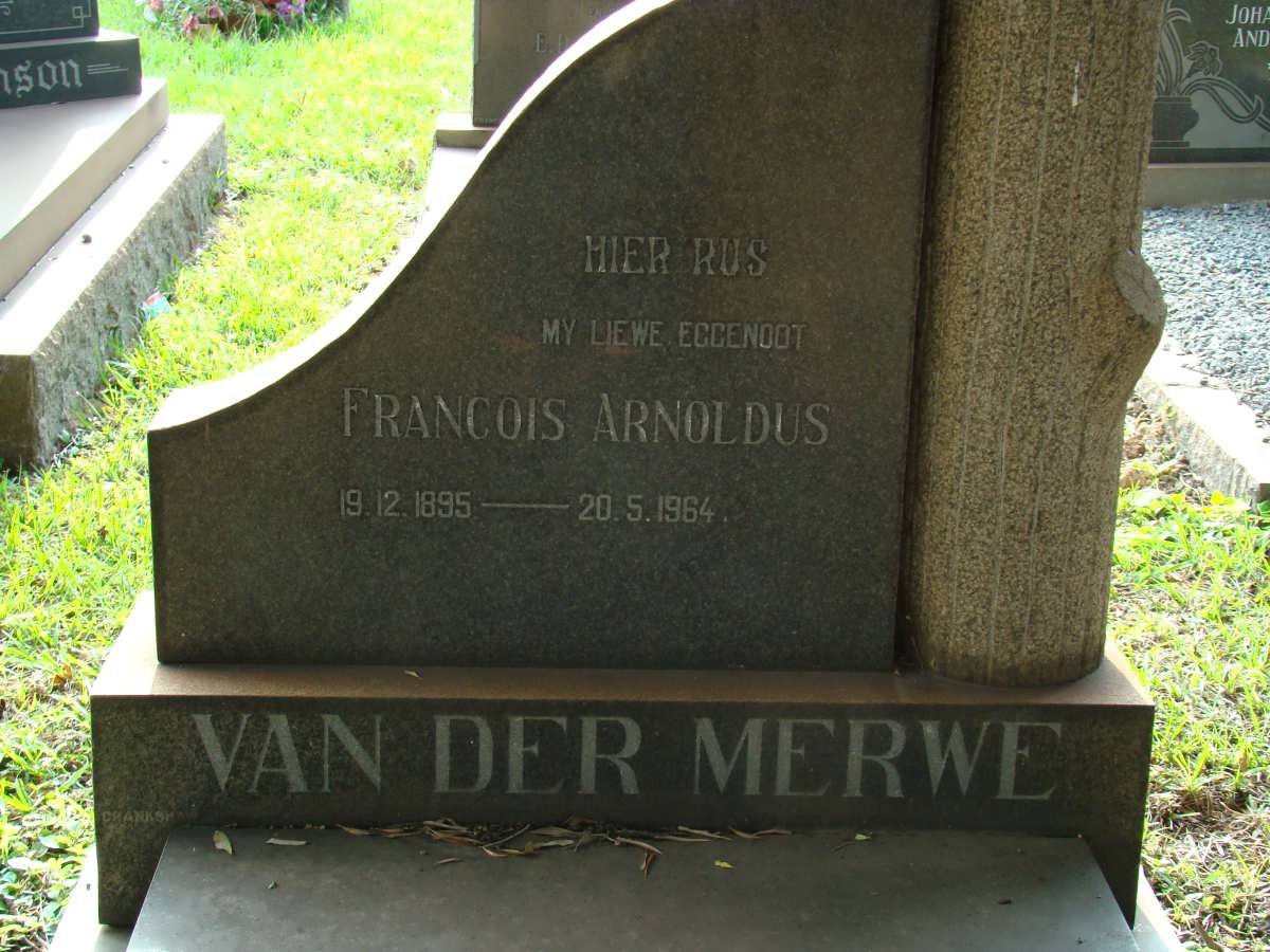 MERWE Francois Arnoldus, van der 1895-1964