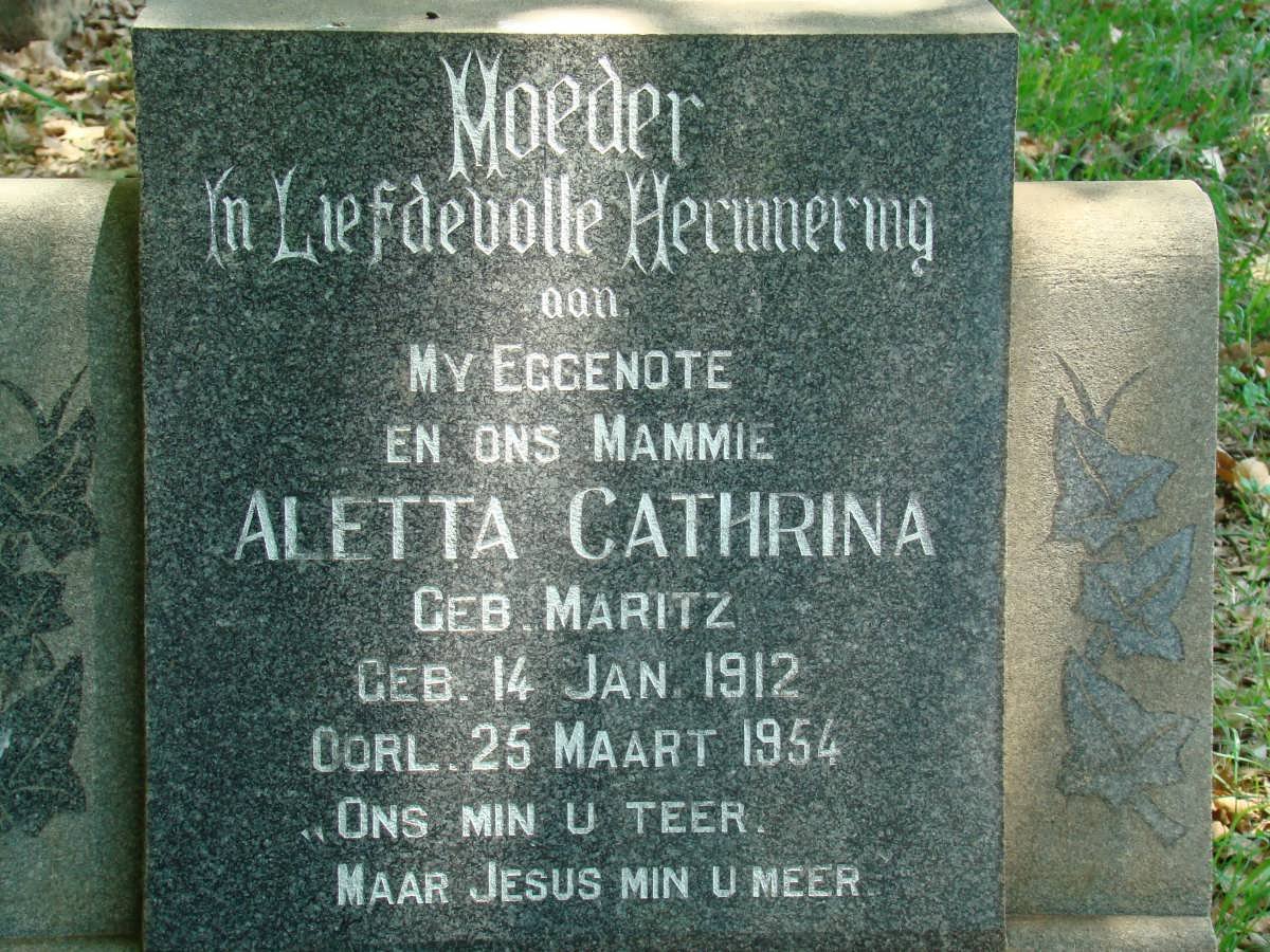 MARITZ Aletta Cathrina 1912-1954