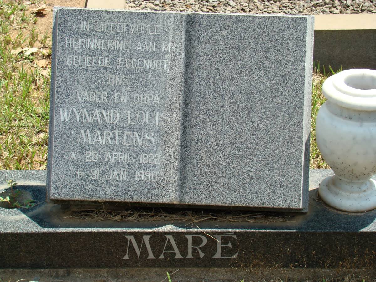 MARTENS Wynand Louis 1922-1990