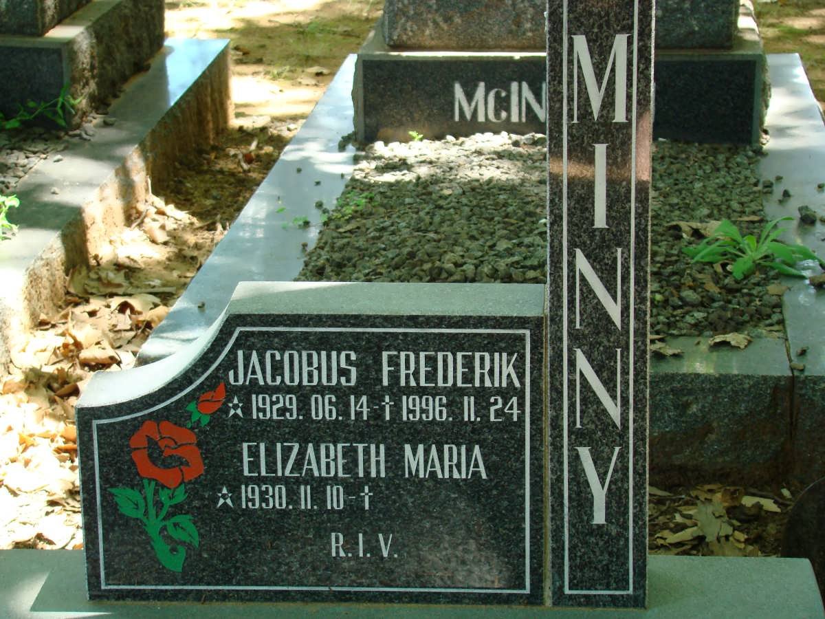 MINNY Jacobus Frederik 1929-1996 &amp; Elizabeth Maria 1930-