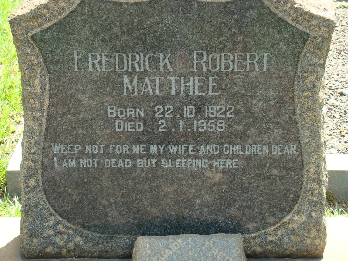 MATTHEE Fredrick Robert 1922-1958