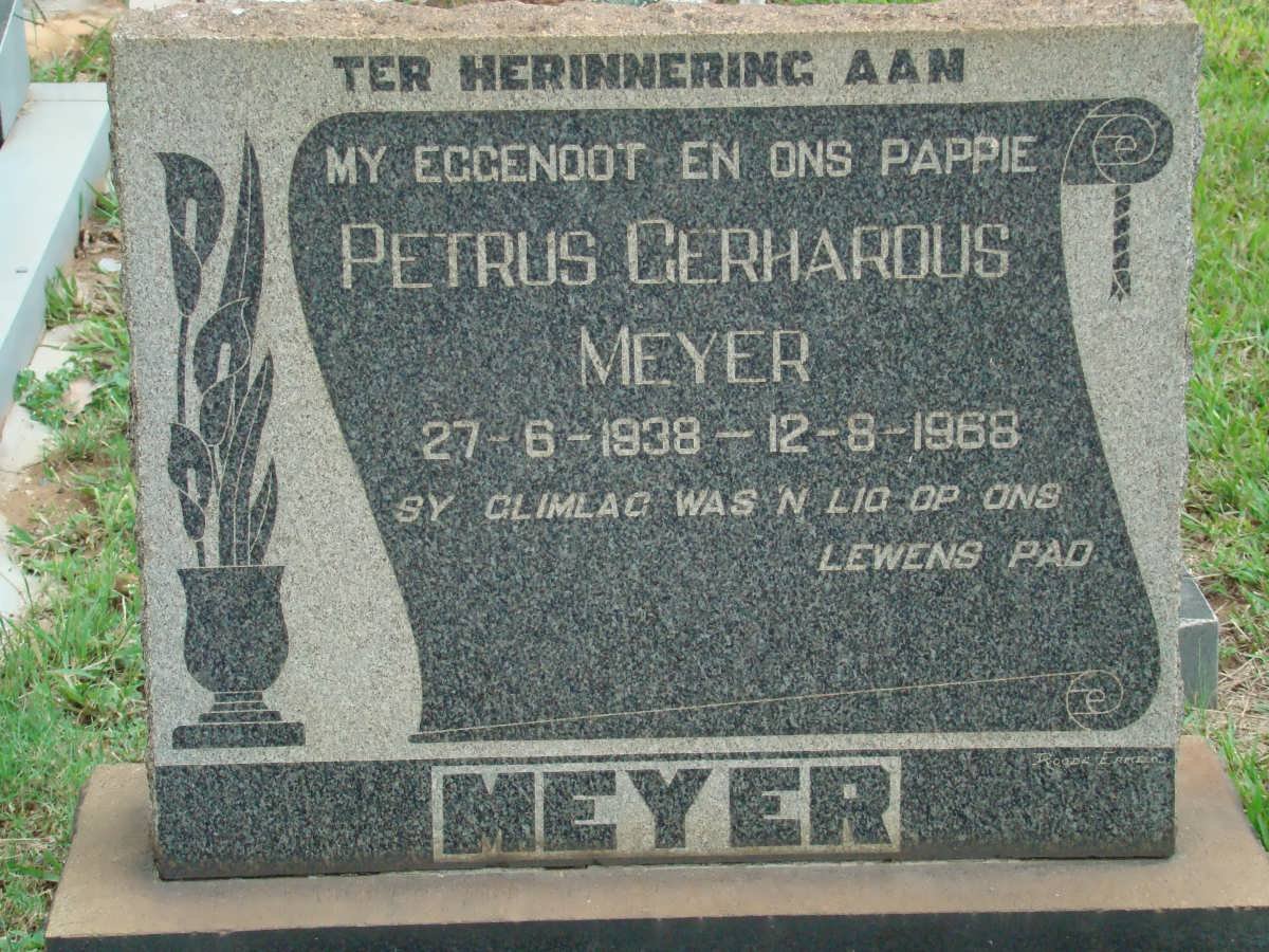 MEYER Petrus Gerhardus 1938-1968