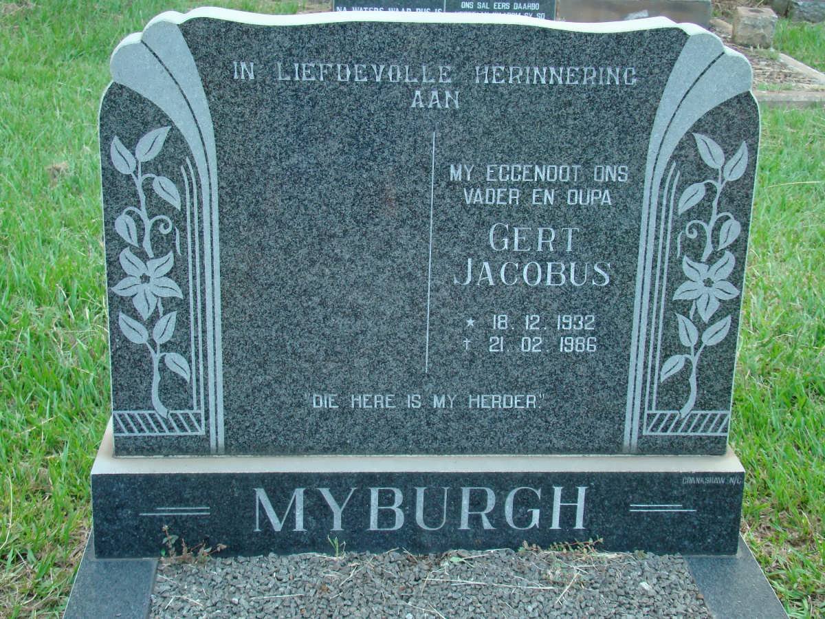 MYBURGH Gert Jacobus 1932-1986