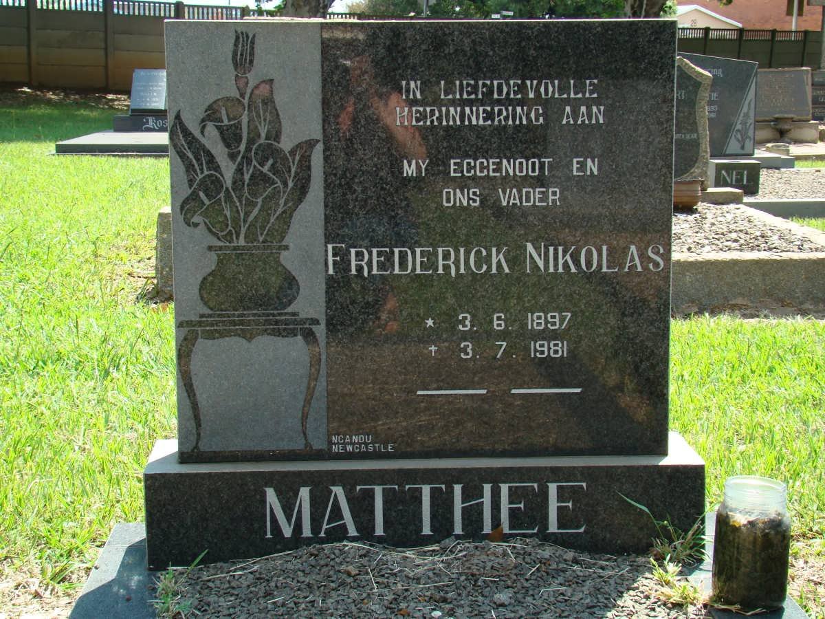 MATTHEE Frederick Nikolaas 1897-1981
