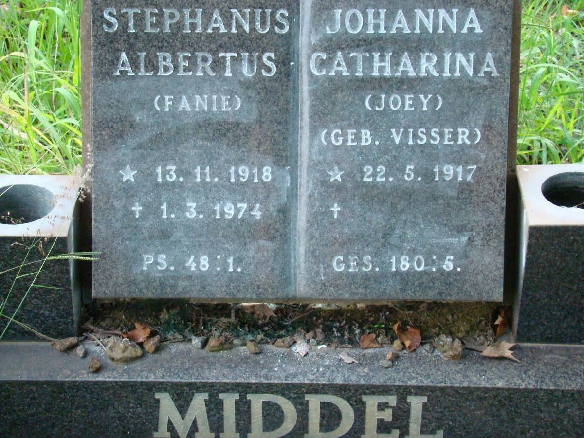 MIDDEL Stephanus Albertus 1918-1974 &amp; Johanna Catharina VISSER 1917-