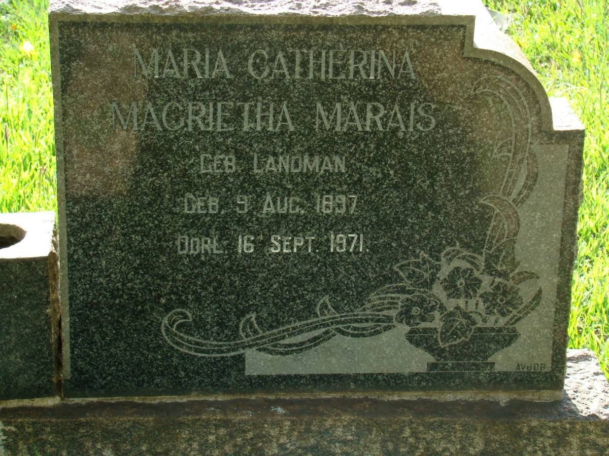 MARAIS Maria Catherina Magrietha nee LANDMAN 1897-1971