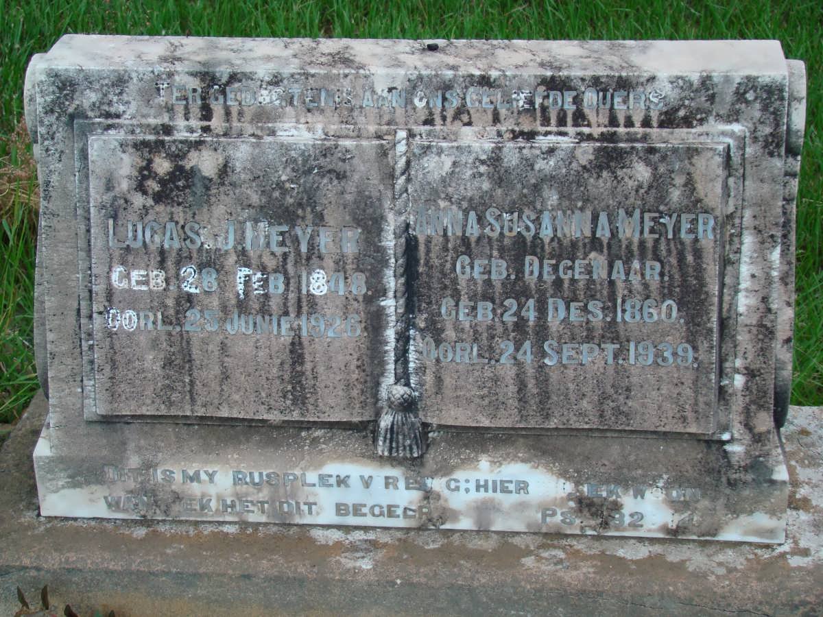 MEYER Lucas J. 1848-1926 &amp; Anna Susanna DEGENAAR 1860-1939