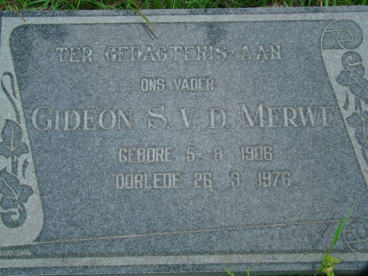 MERWE Gideon S., v.d. 1906-1976