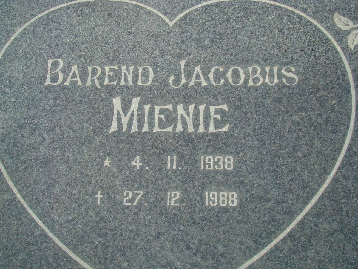MIENIE Barend Jacobus 1938-1988