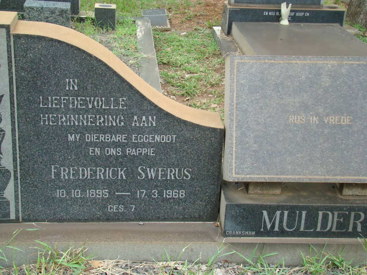 MULDER Frederick Swerus 1895-1968