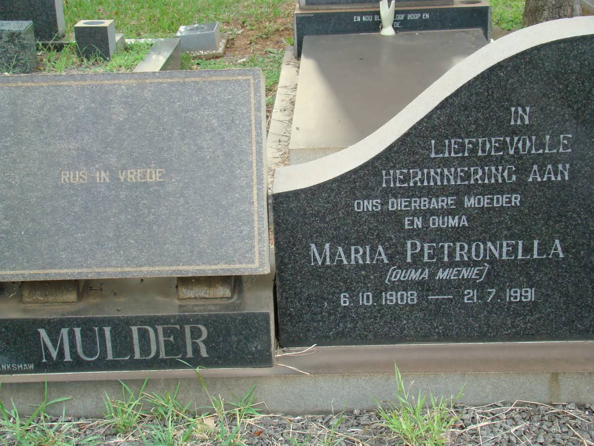 MULDER Maria Petronella  1908-1991