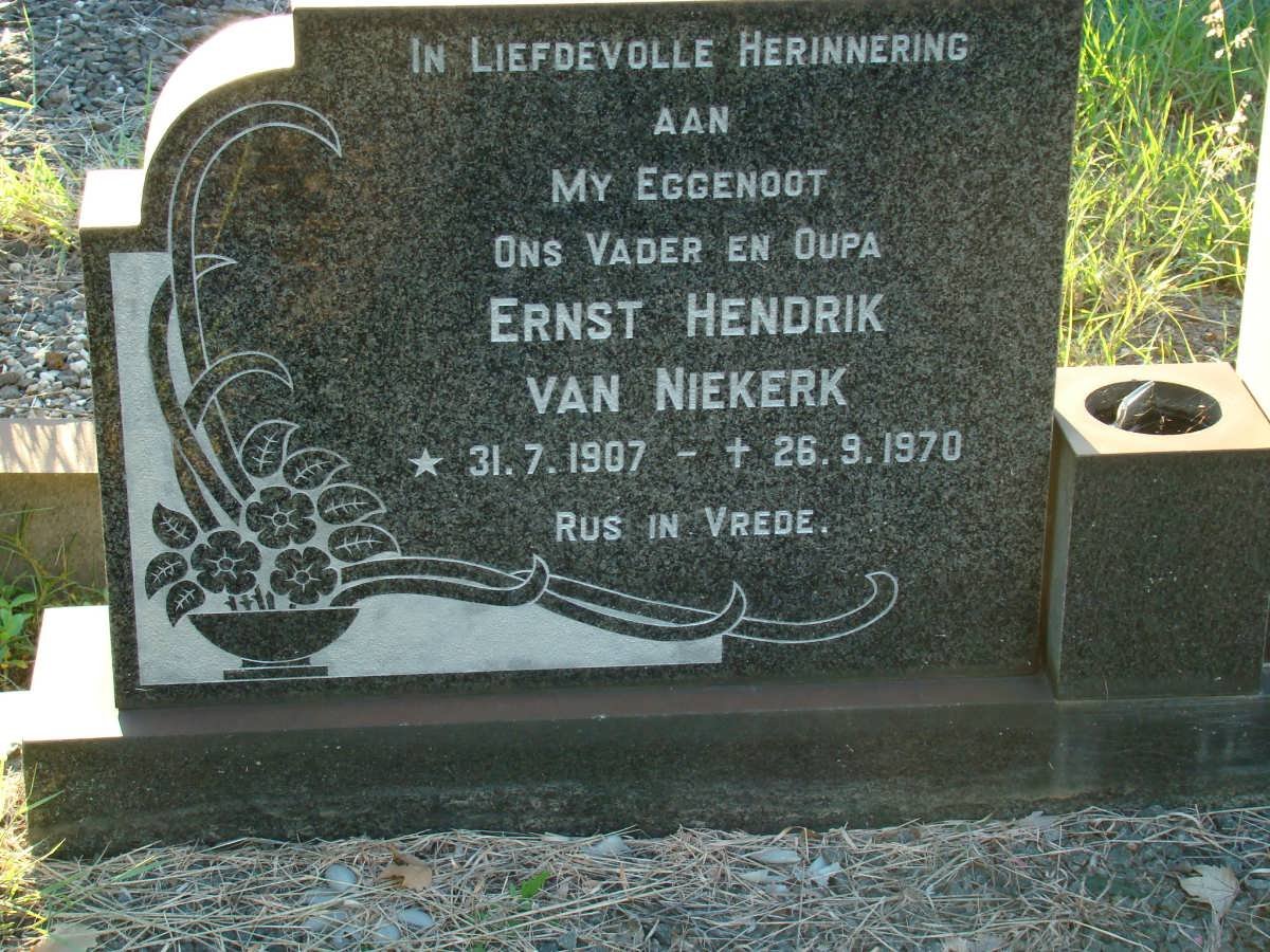 NIEKERK Ernst Hendrik, van 1907-1970