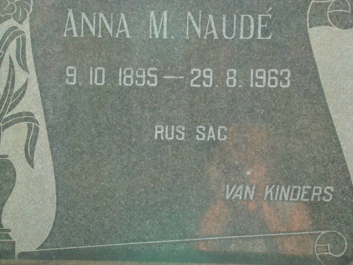 NAUDÉ Anna M. 1895-1963