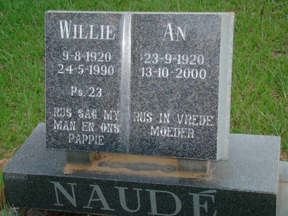 NAUDE Willie 1920-1990 &amp; An 1920-2000
