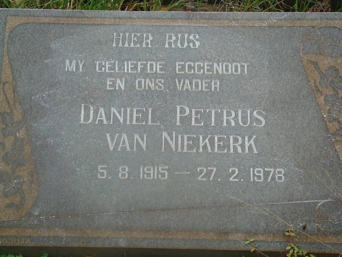 NIEKERK Daniel Petrus, van 1915-1978