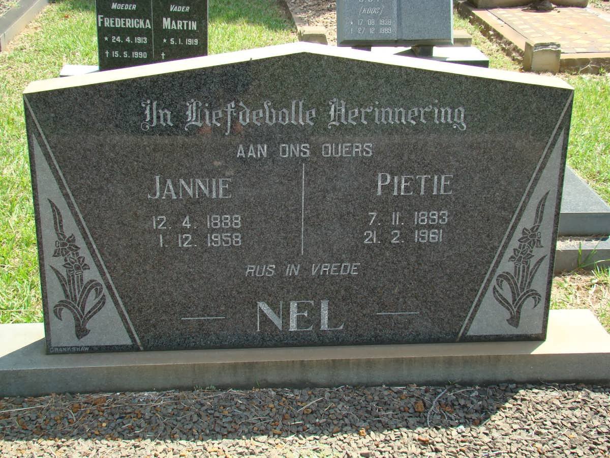 NEL Pietie 1893-1961 &amp; Jannie 1888-1958