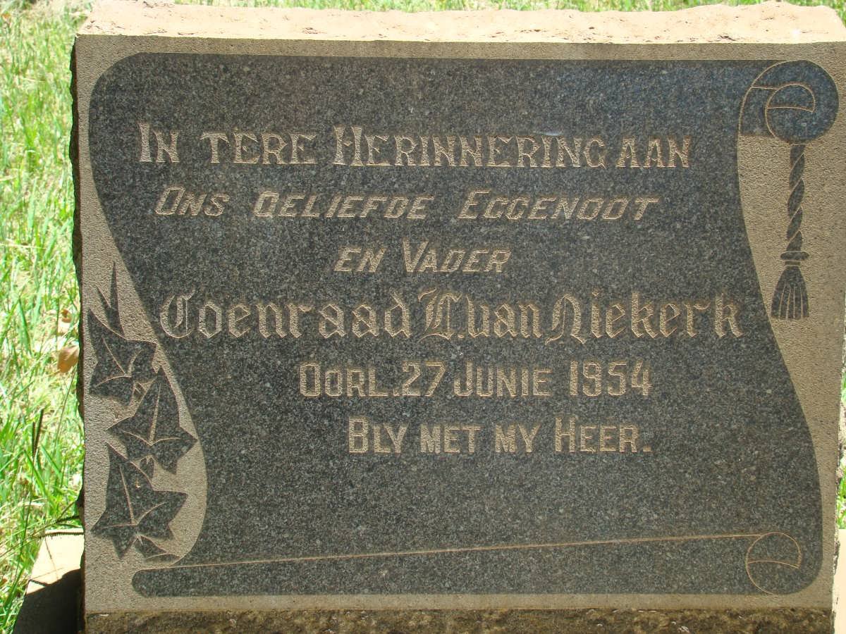 NIEKERK Coenraad ?., van -1954