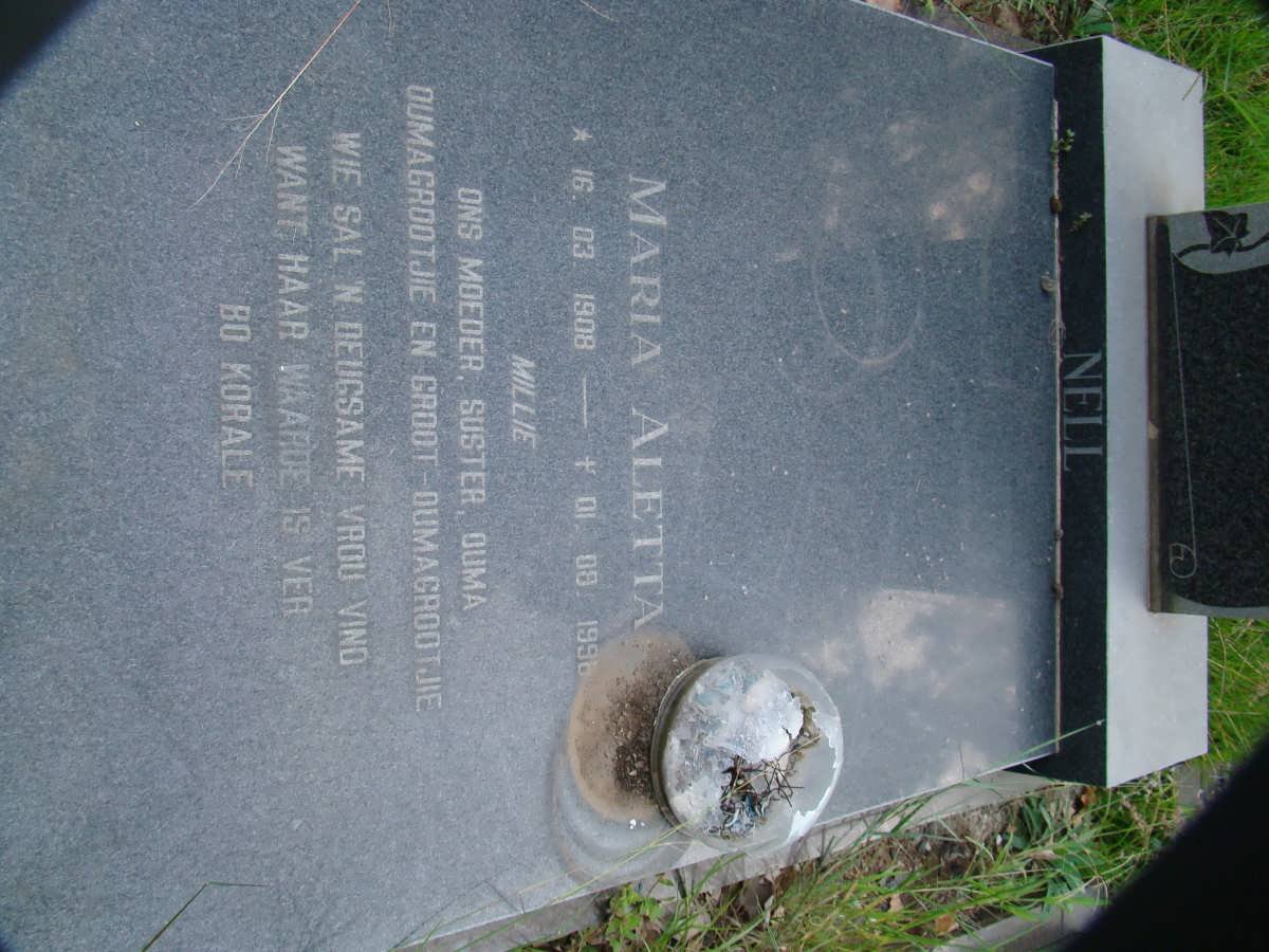 NELL Maria Aletta 1908-1996