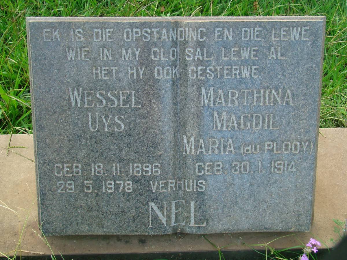 NEL Wessel Uys 1896-1978 &amp; Marthina Magdil Maria DU PLOOY 1914-