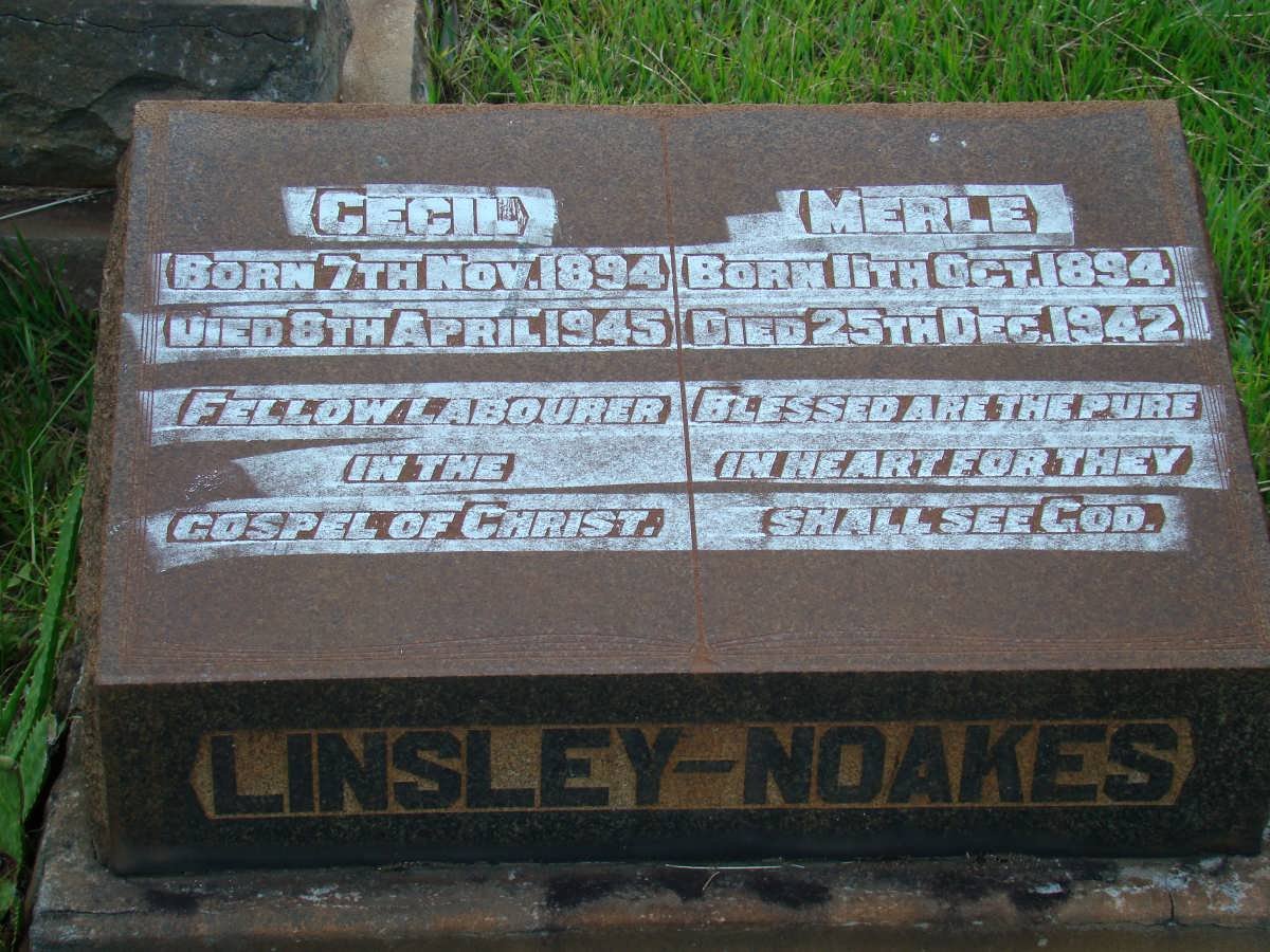 NOAKES Cecil, Linsley 1894-1945 &amp; Merle 1894-1942