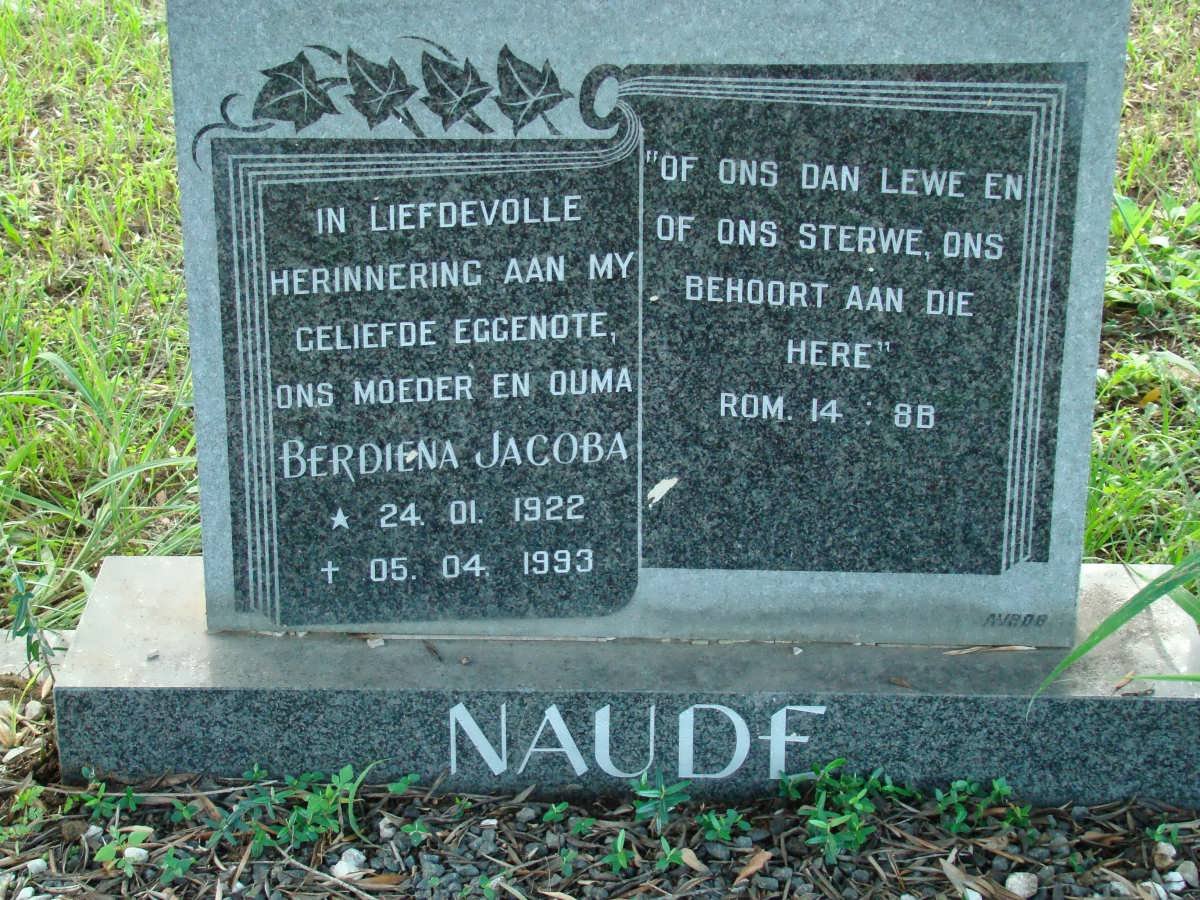 NAUDE Berdiena Jacoba 1922-1993