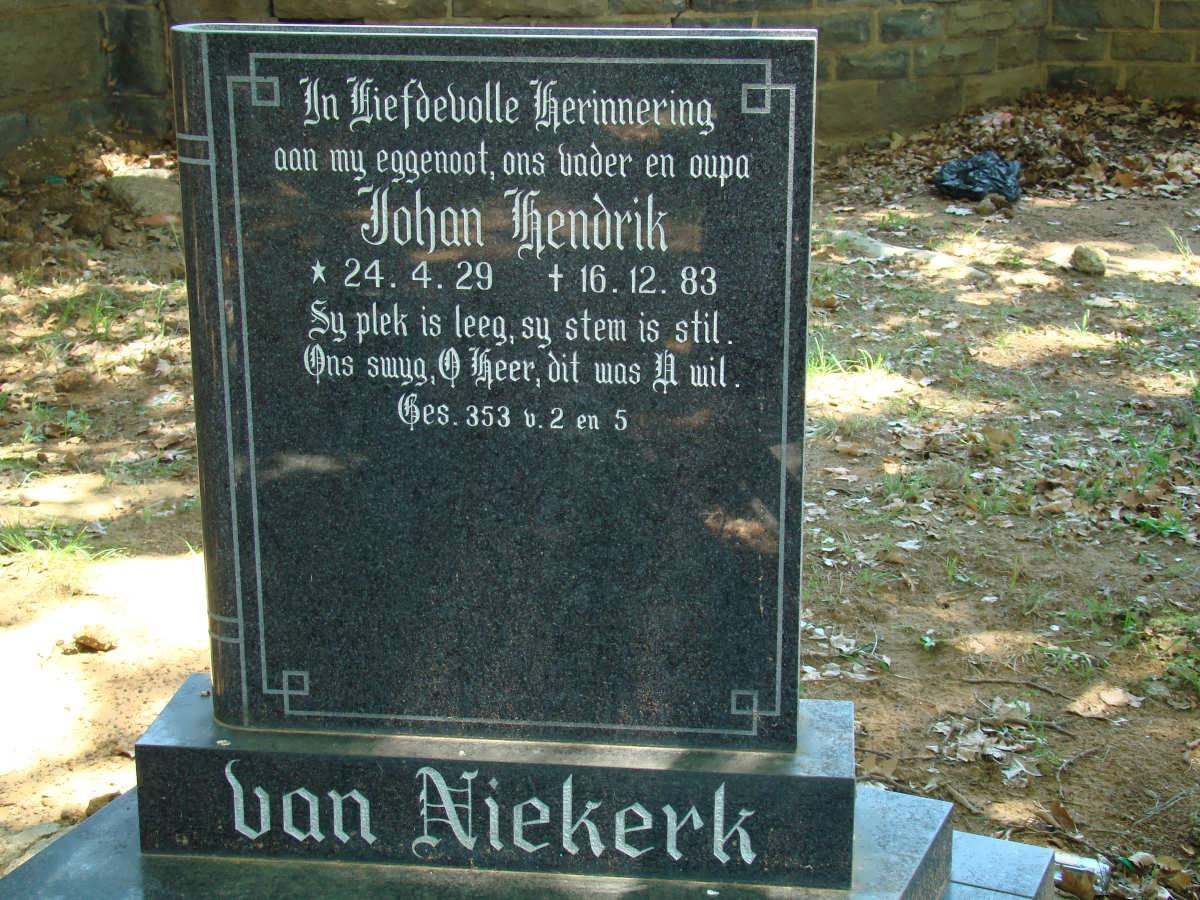 NIEKERK Johan Hendrik, van 1929-1983