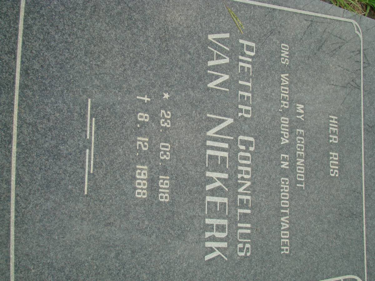 NIEKERK Pieter Cornelius, van 1918-1988
