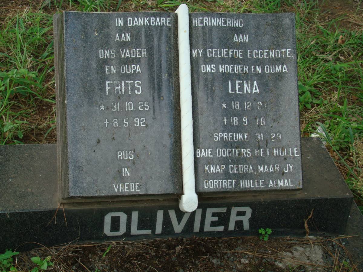 OLIVIER Frits 1925-1992 &amp; Lena 192?-1978