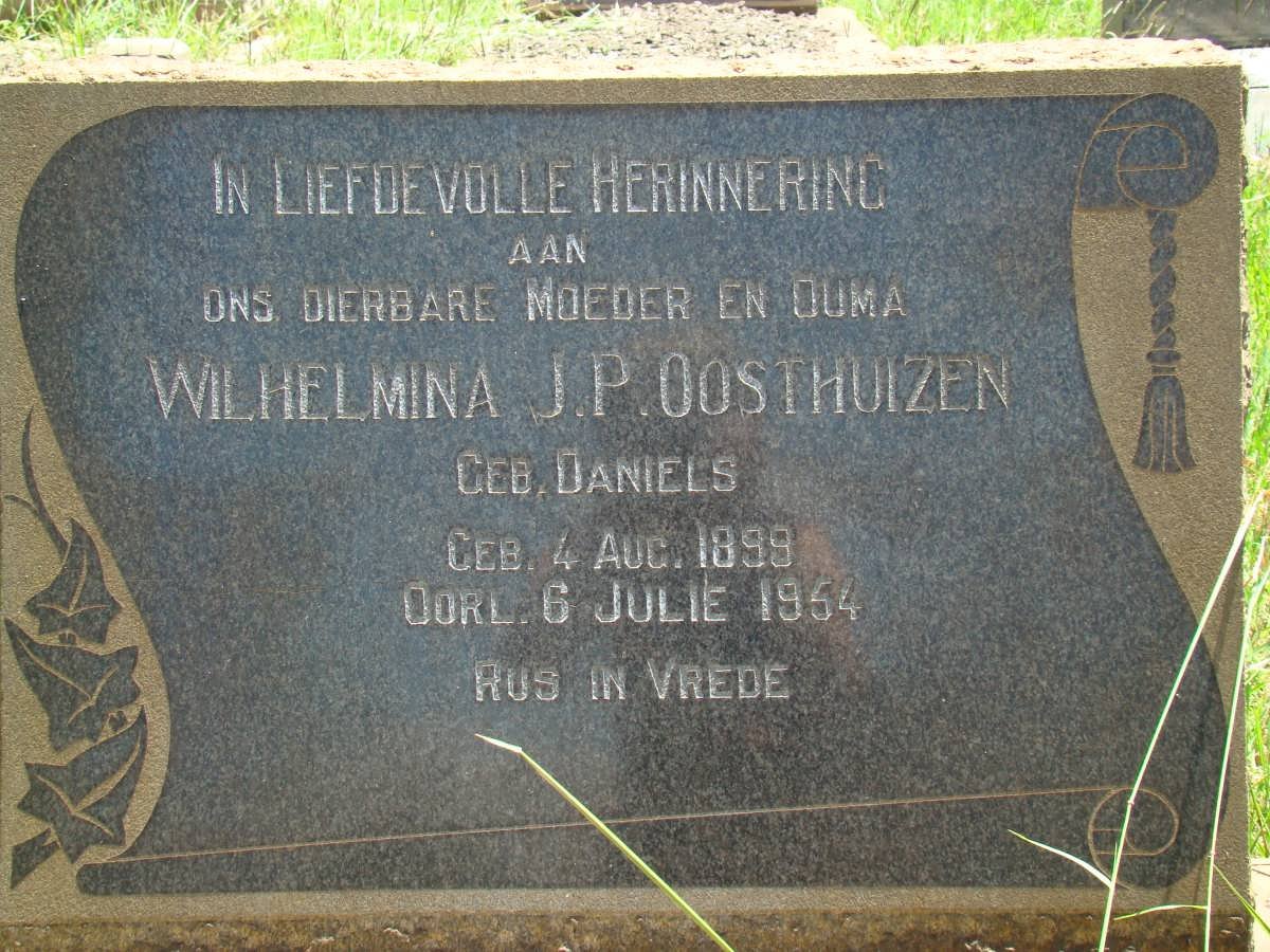 OOSTHUIZEN Wilhelmina J.P. nee DANIELS 1899-1954