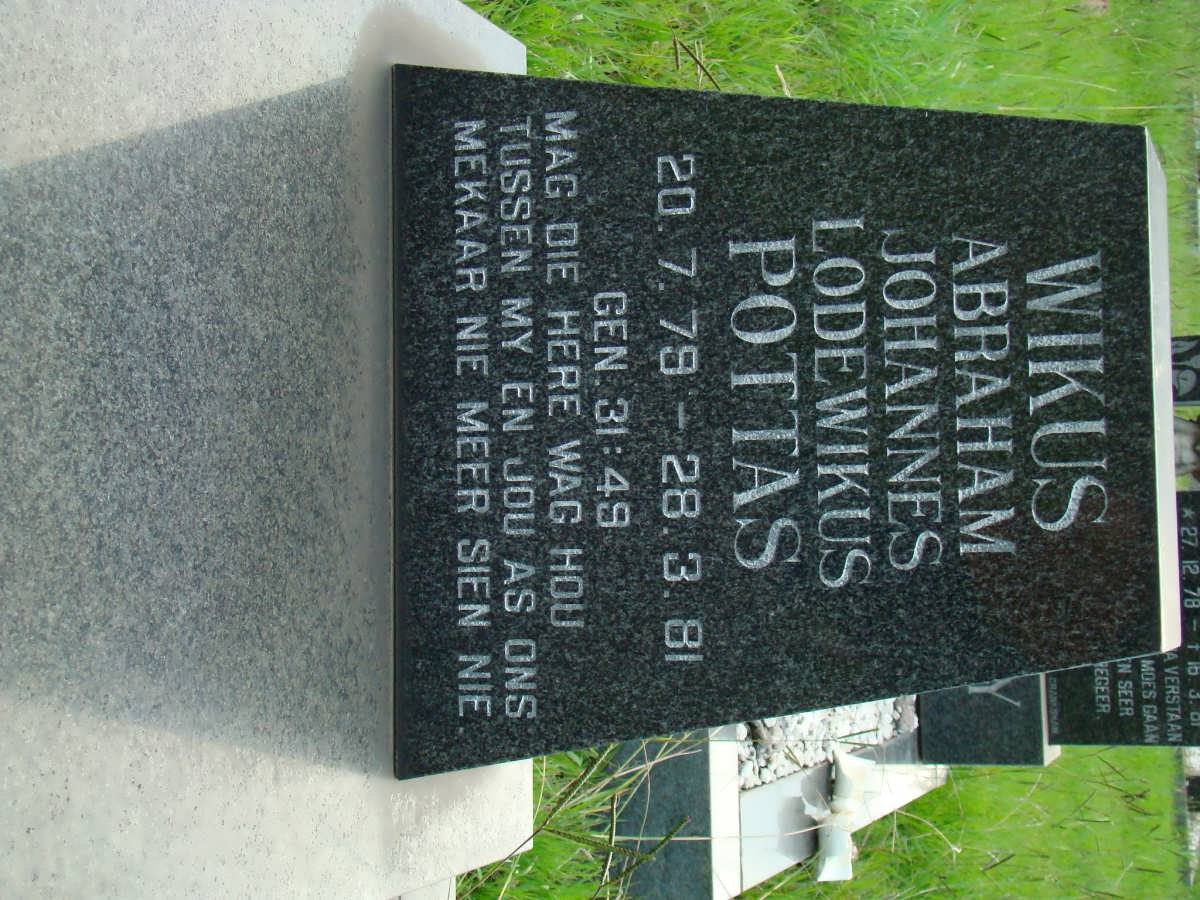 POTTAS Wikus Abraham Johannes Lodewikus 1979-1981