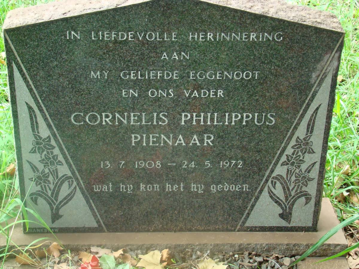PIENAAR Cornelis Philippus 1908-1972