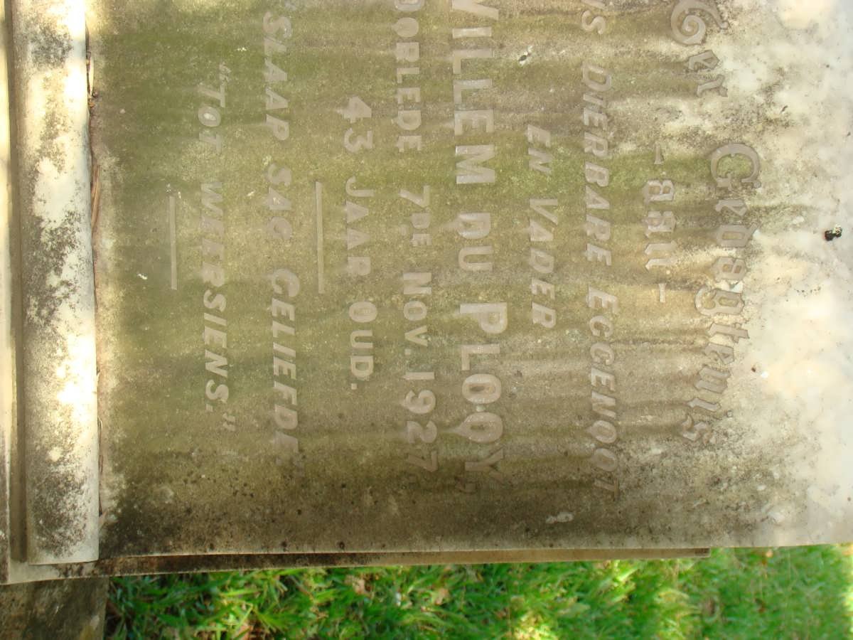 PLOOY Willem, du -1927
