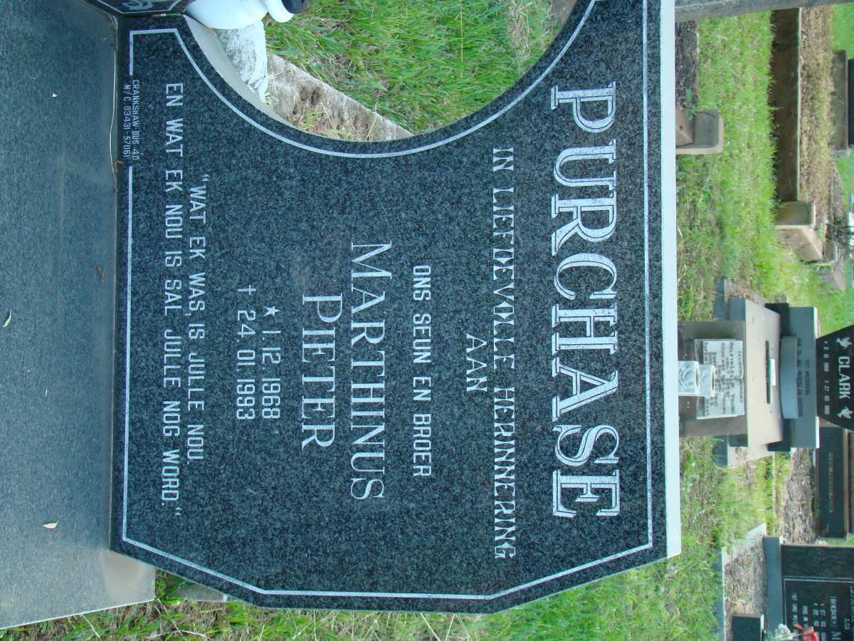 PURCHASE Marthinus Pieter 1968-1993